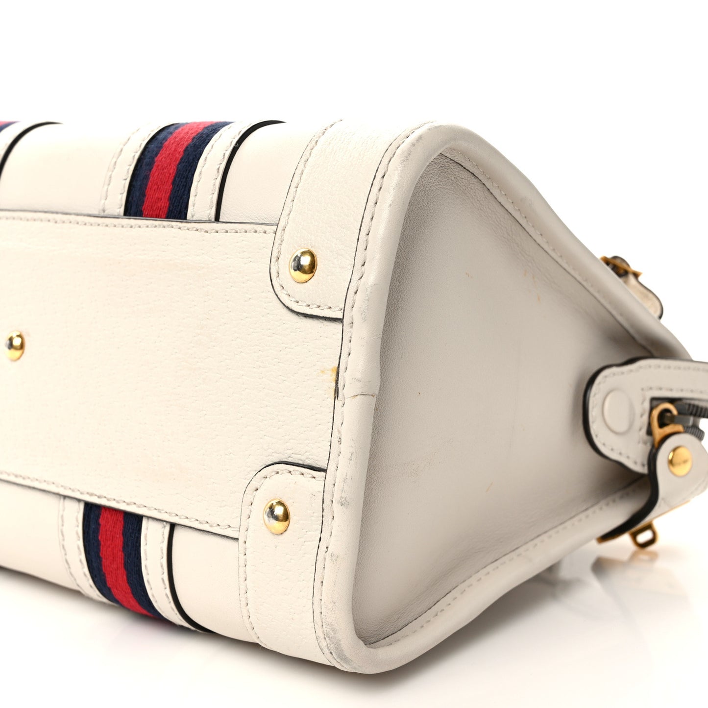 Koi Calfskin Small Bauletto Duffle Top Handle Bag Mystic White