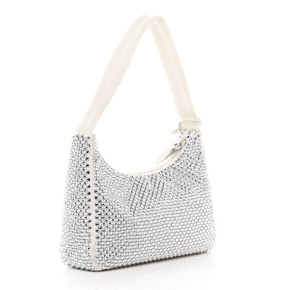 Prada Satin Crystal Mini Re-Edition 2000 Bag White 3 of 11