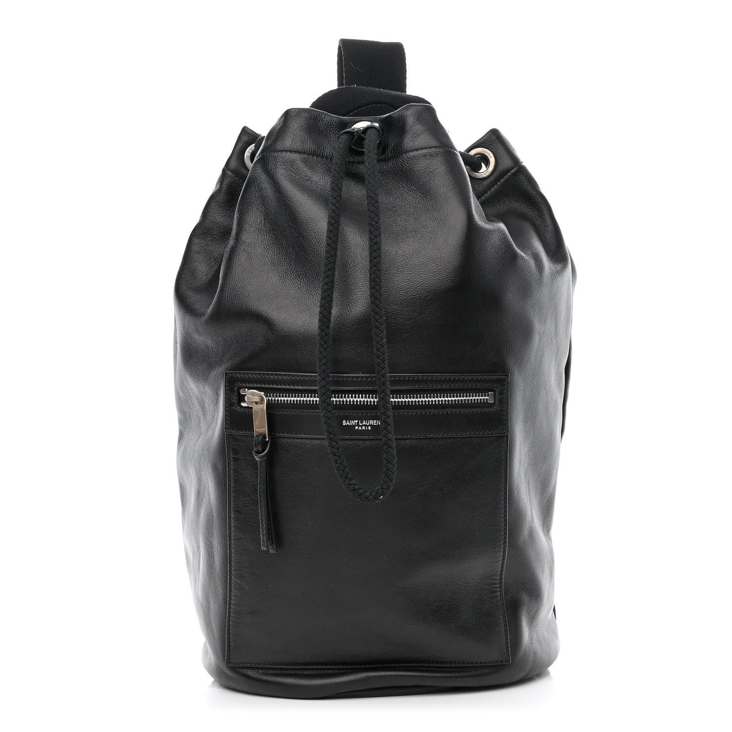 Smooth Calfskin City Sailor Drawstring Backpack Black