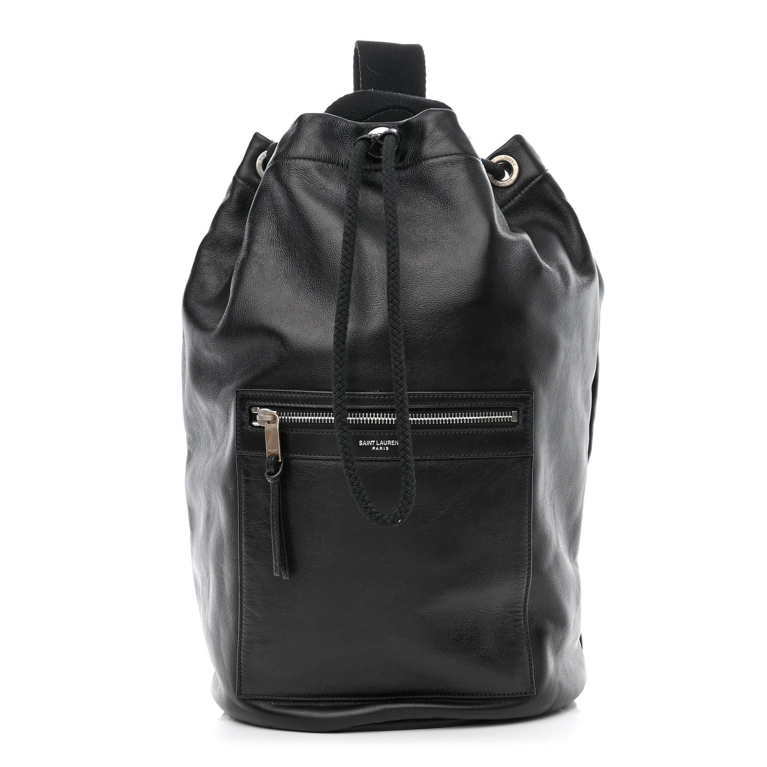 Saint Laurent Smooth Calfskin City Sailor Drawstring Backpack Black 3 of 12