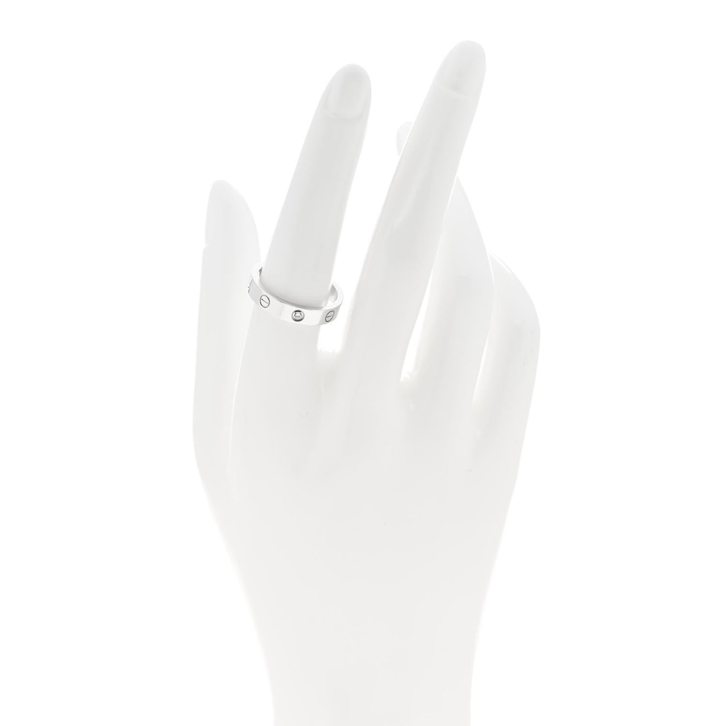 18K White Gold Diamond 4mm LOVE Wedding Band Ring 56 7.75
