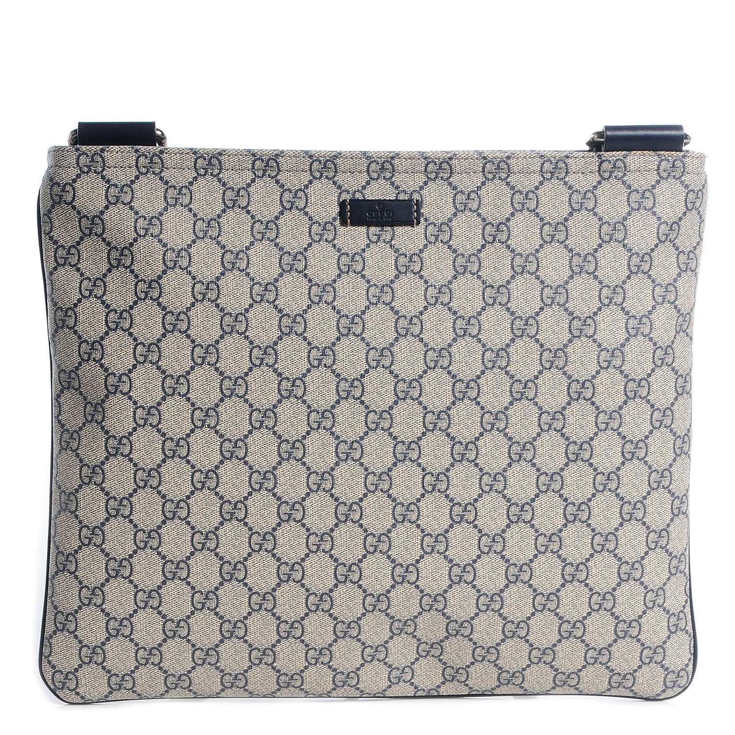 Gucci GG Plus Monogram Large Flat Messenger Bag Beige Blue 1 of 7