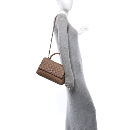 Chanel Caviar Quilted Small Coco Handle Flap Beige 2 of 10