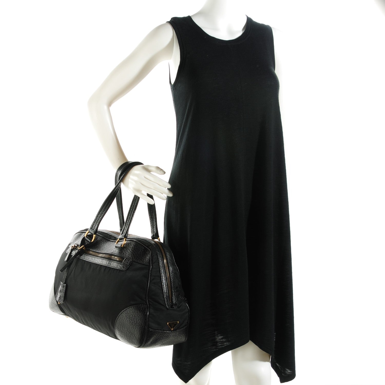 Prada Tessuto Nylon Bowler Black 2 of 6