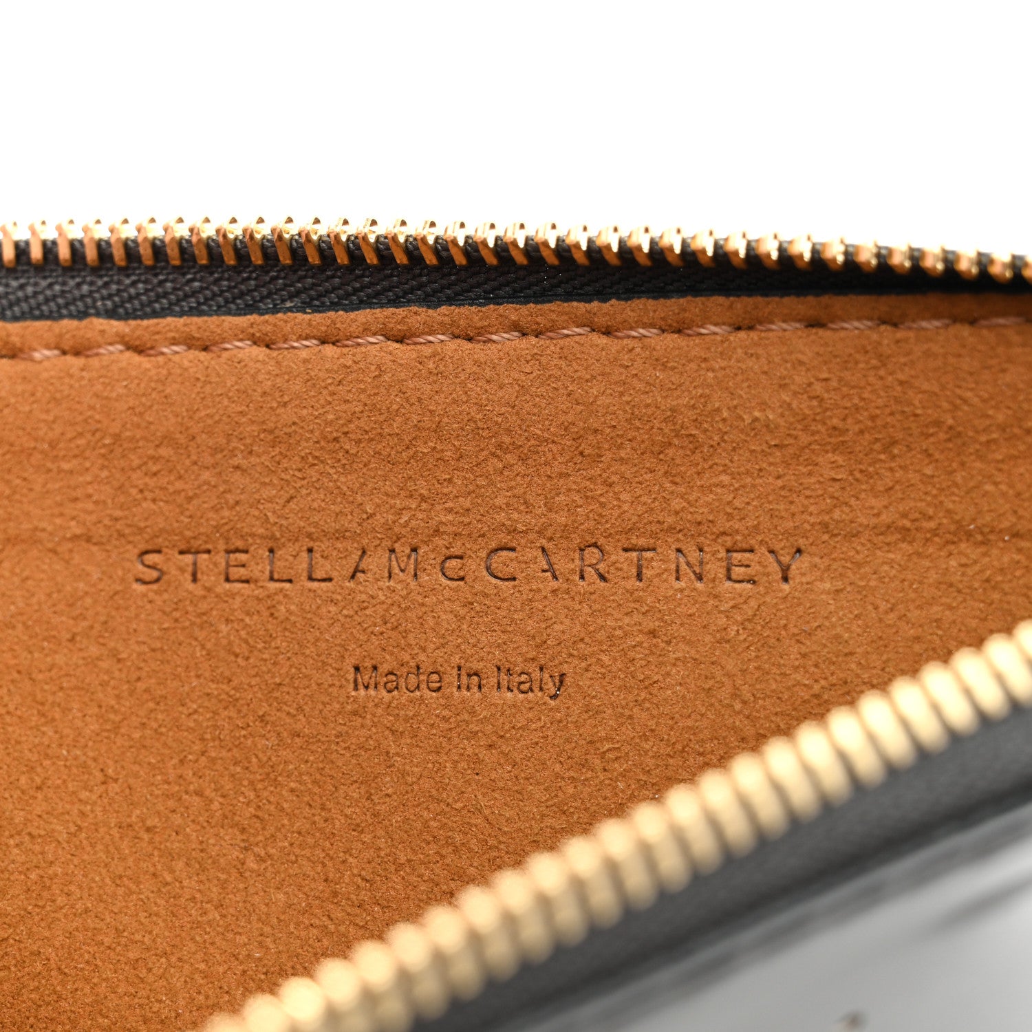 Stella McCartney Patent Faux Leather Perforated Logo Pouch Caviar 6 of 8