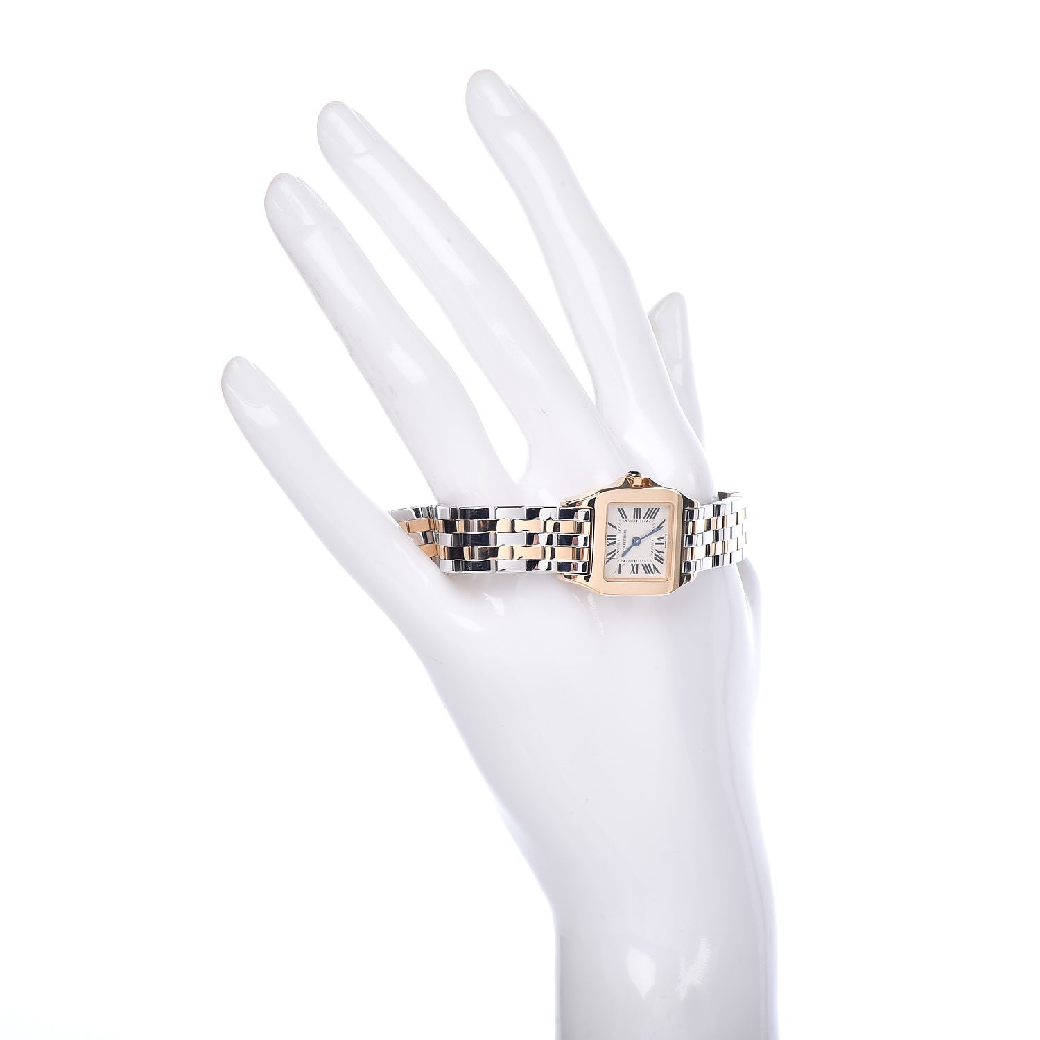 Cartier Stainless Steel 18K Yellow Gold 20mm Santos Demoiselle Quartz Watch 2 of 5