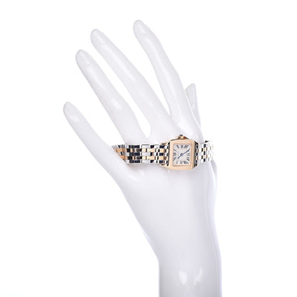 Cartier Stainless Steel 18K Yellow Gold 20mm Santos Demoiselle Quartz Watch 2 of 5