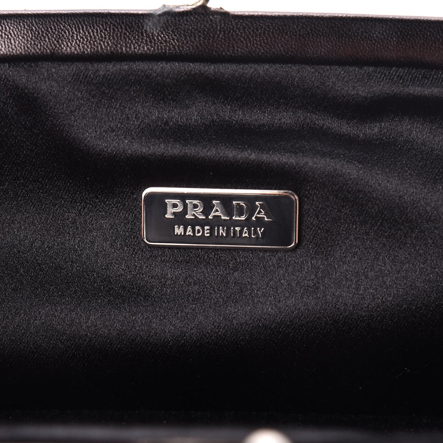 Satin Kisslock Clutch Black