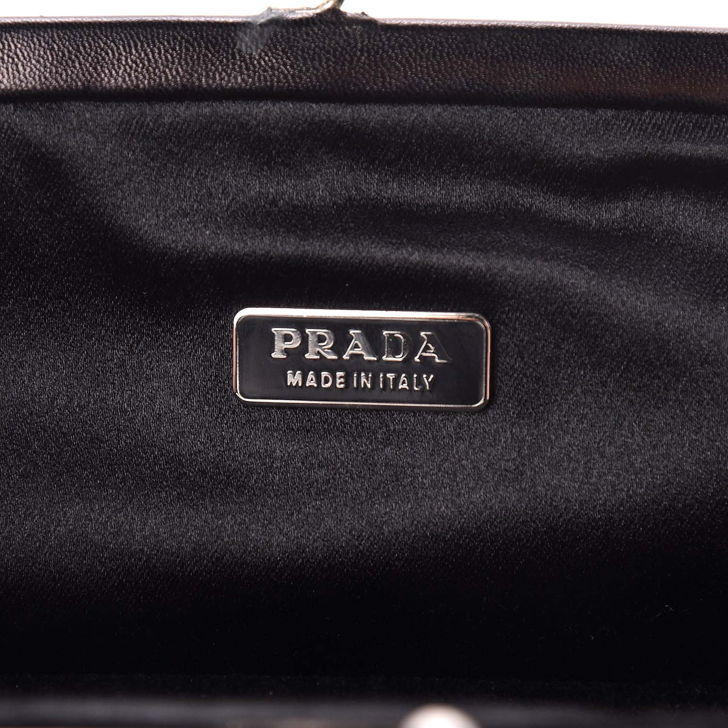 Prada Satin Kisslock Clutch Black 6 of 10