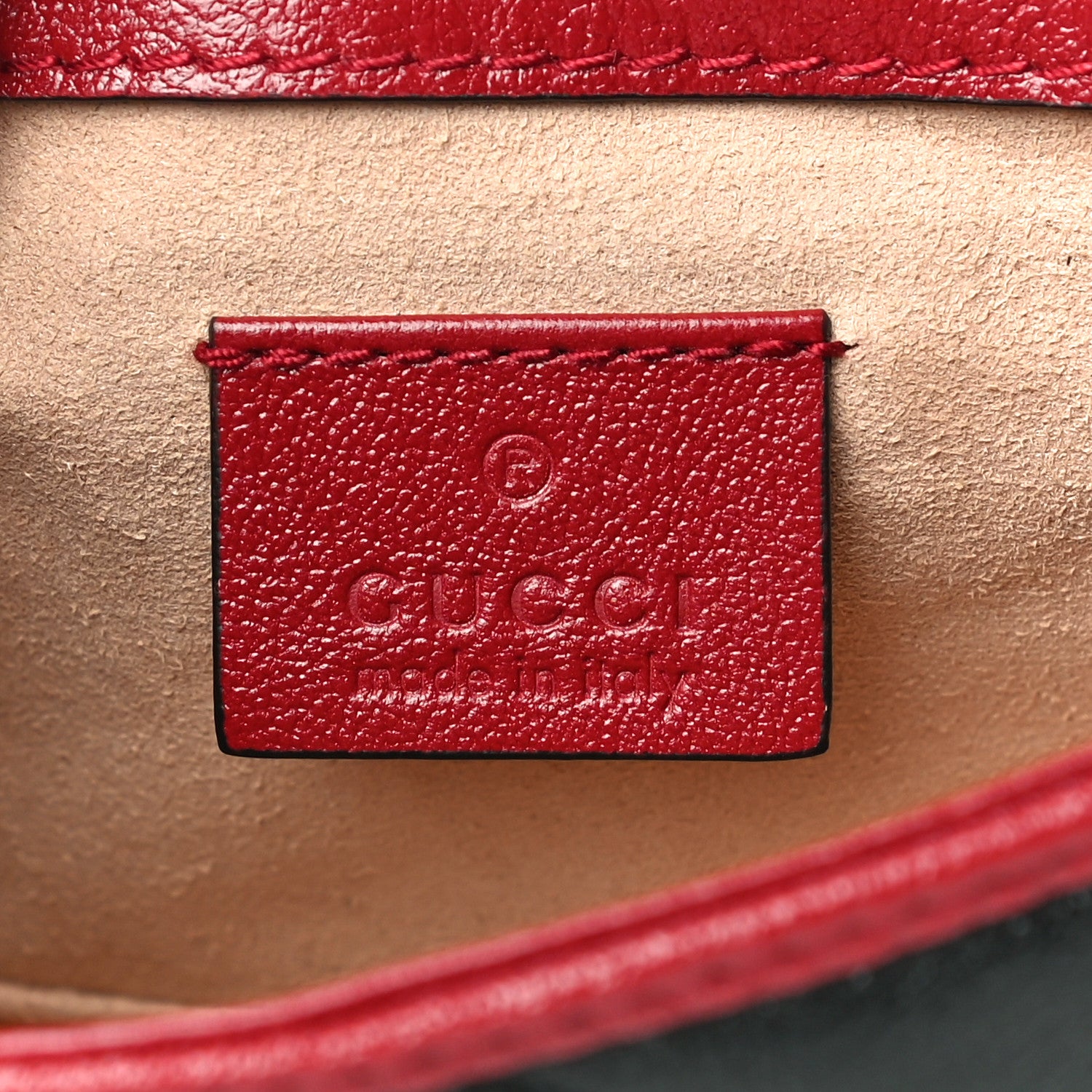 Gucci Vintage Effect Calfskin Matelasse Diagonal Super Mini Torchon GG Marmont Shoulder Bag Black Romantic Cherry 6 of 11