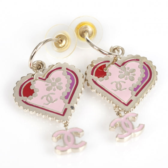 Chanel Heart CC Drop Earrings 3 of 5