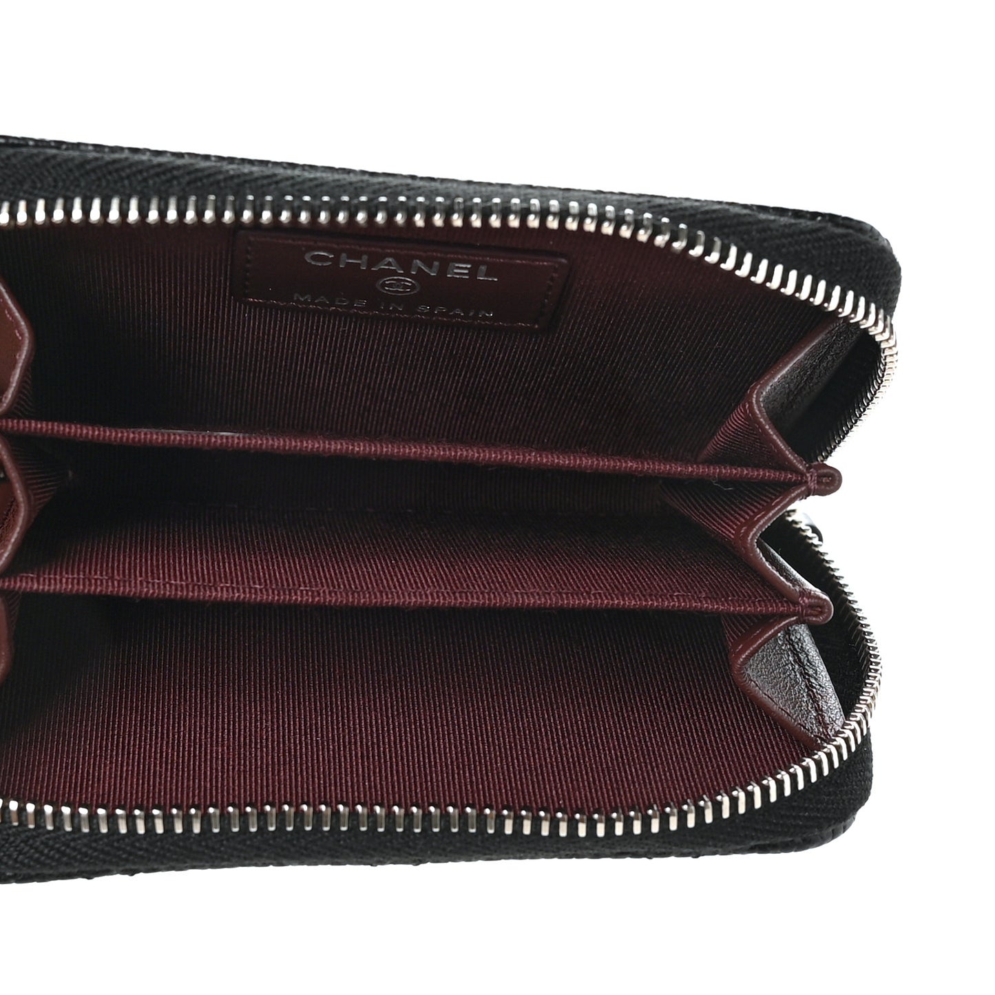 Caviar Quilted Classic Zipped Coin Purse Black