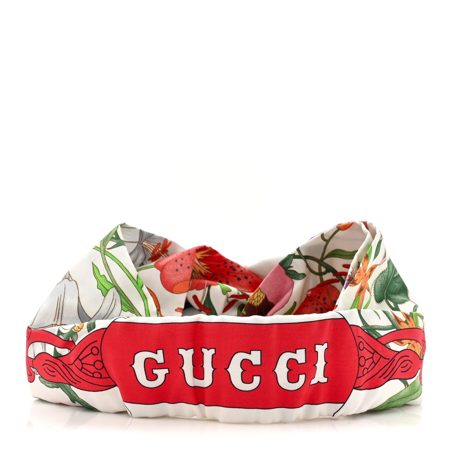 Gucci Silk Floral Headband S White Multicolor 5 of 9