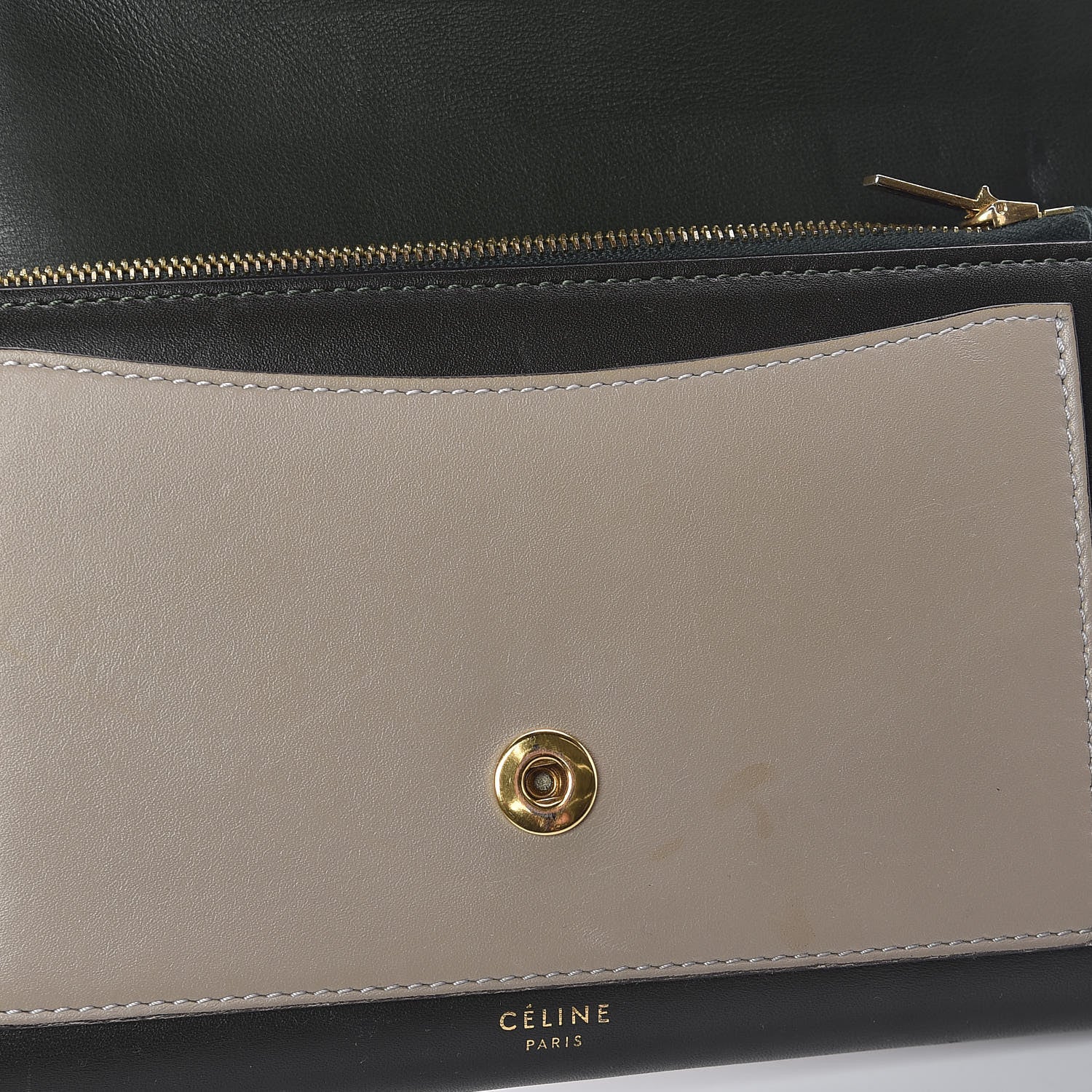 Celine Smooth Calfskin Pocket Tri-Fold Multifunction Envelope Flap Wallet Jade 17 of 26