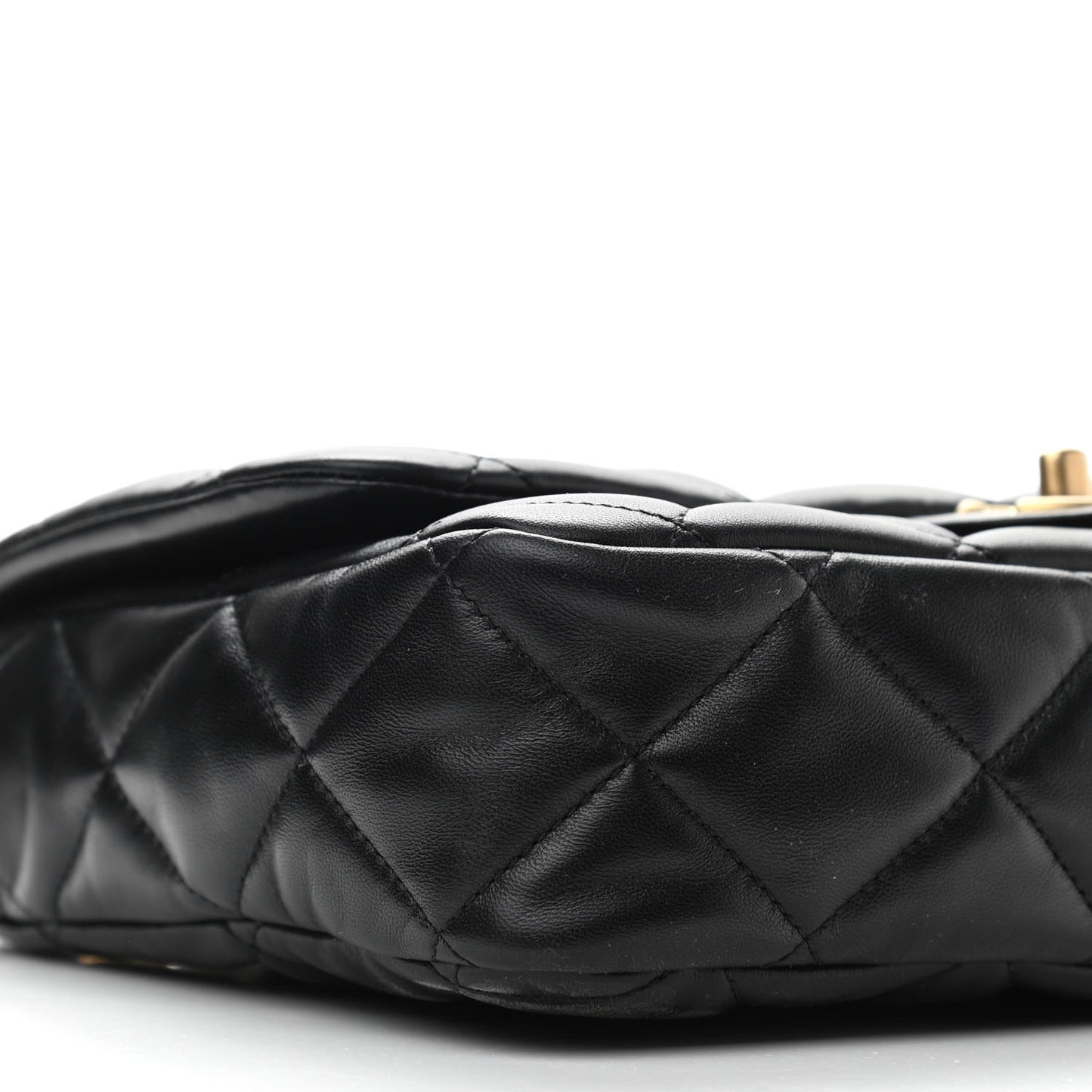 Lambskin Quilted Large CC Funky Town Flap Black