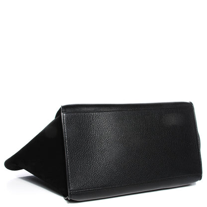 Celine Drummed Calfskin Suede Large Trapeze Black 4 of 8