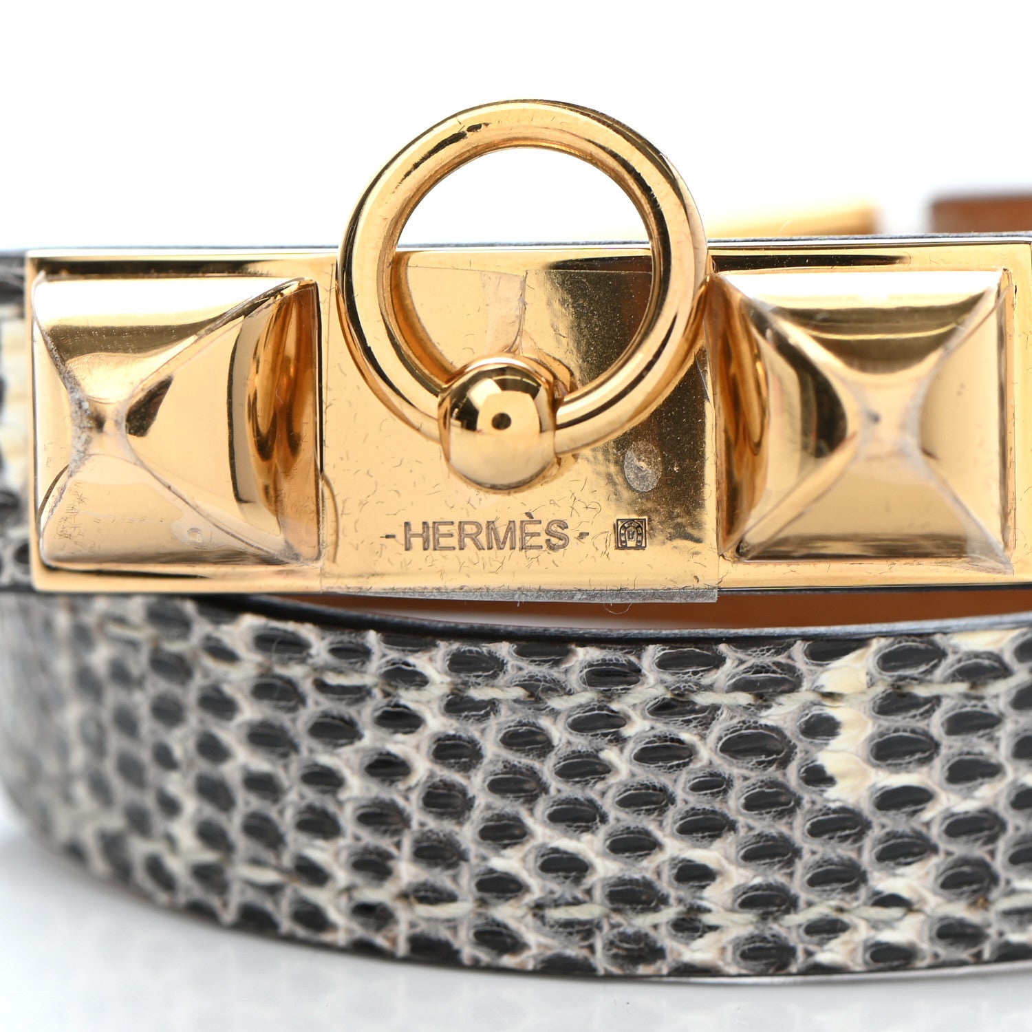 Hermes Lizard Rivale Double Tour Bracelet T2 Ombre 8 of 9