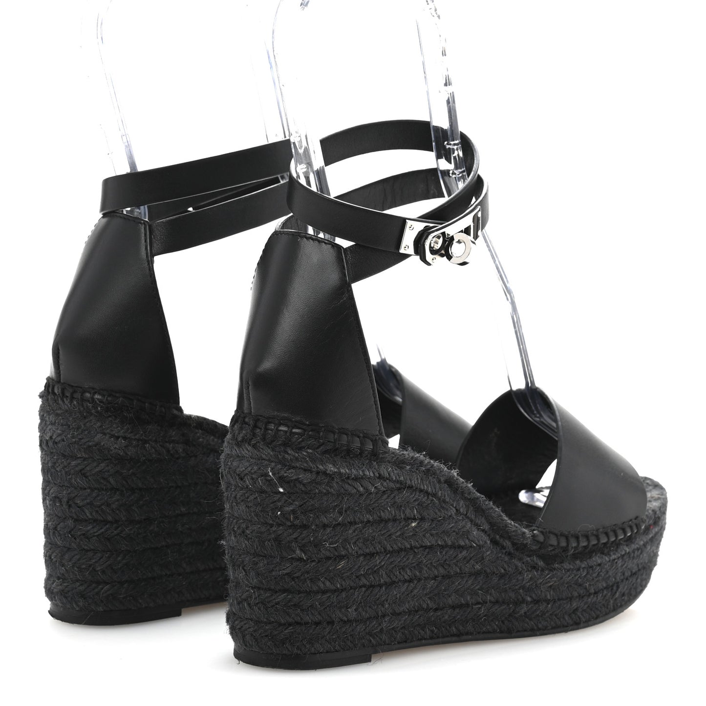 Calfskin Tipoli Espadrille Wedges 38 Black