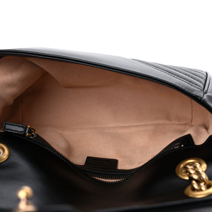 Gucci Calfskin Matelasse Small GG Marmont Shoulder Bag Black 4 of 8