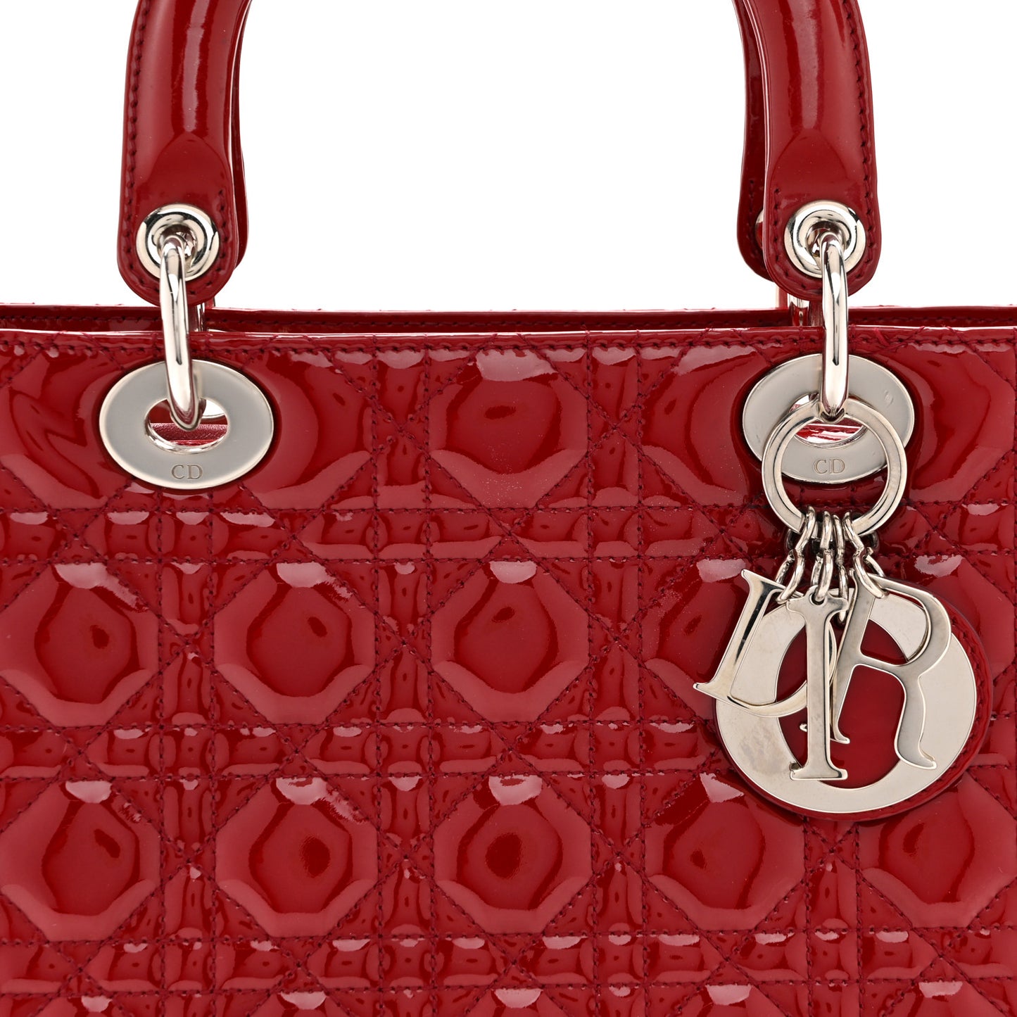 Patent Cannage Medium Lady Dior Burgundy Red