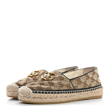 Gucci Monogram Matelasse Diagonal GG Marmont Espadrilles 35 Beige Ebony Black 5 of 14
