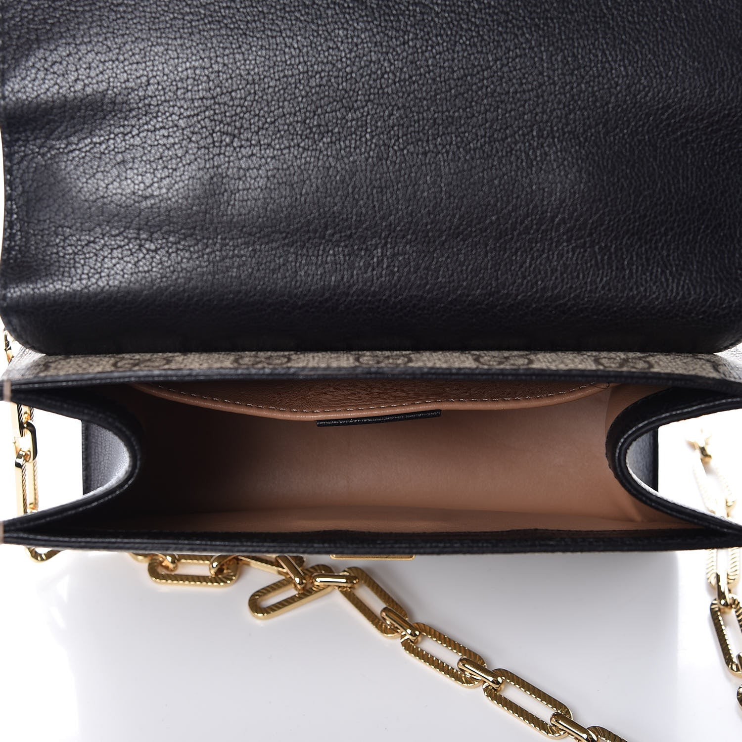 Gucci GG Supreme Monogram Goatskin Pearl Mini Fox Broche Bamboo Top Handle Bag Beige Ebony Black Hibiscus Red Mystic White 7 of 9