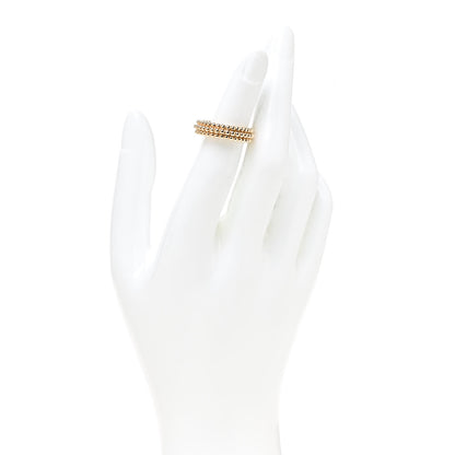 Van Cleef & Arpels 18K Yellow Gold Perlee Pearls of Gold 3 Row Ring 52 6 2 of 5