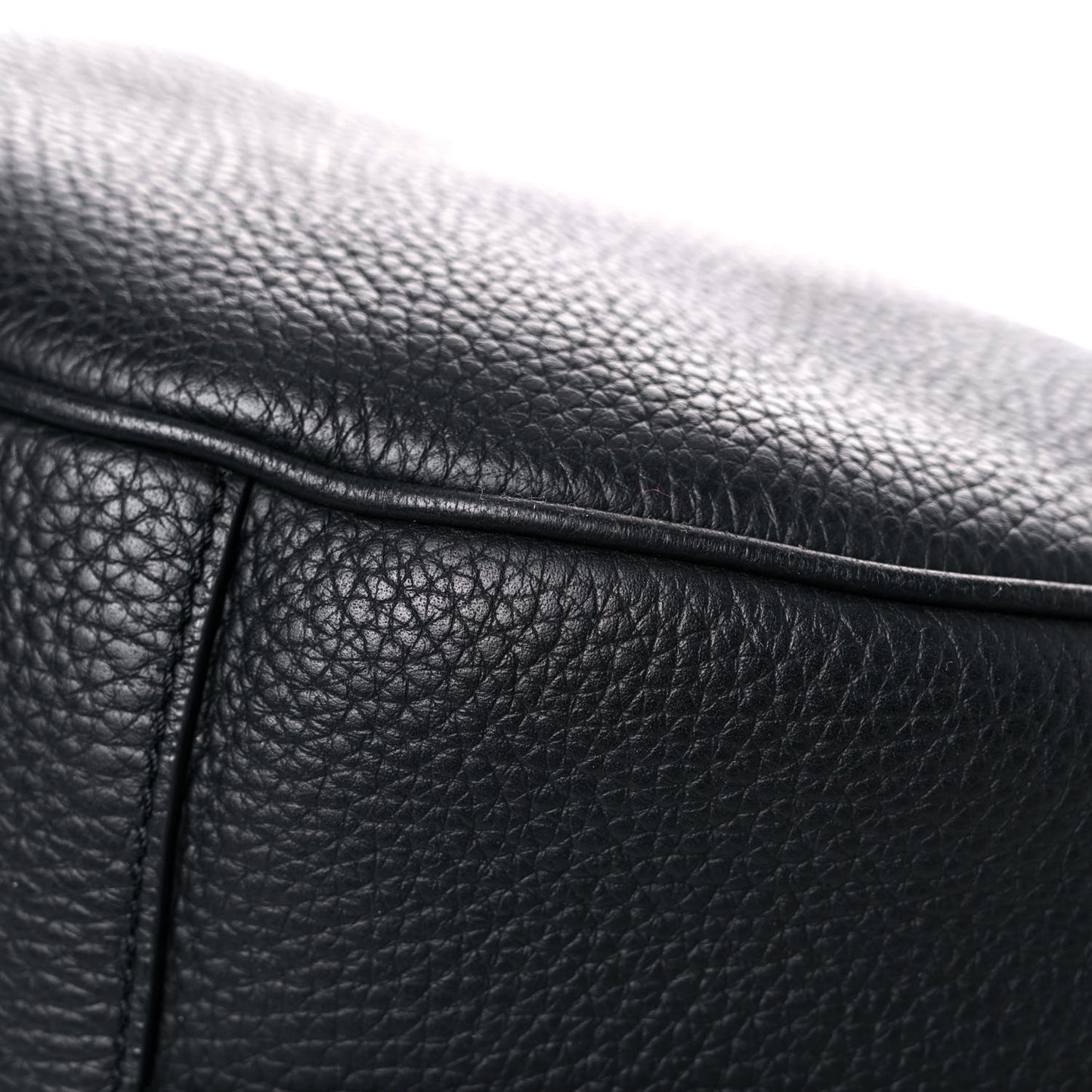 Grained Calfskin Saddle Soft Bag Black