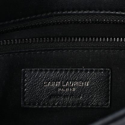 Saint Laurent Lambskin Quilted Monogram Monochrome Small Loulou Puffer Chain Satchel Black 6 of 9