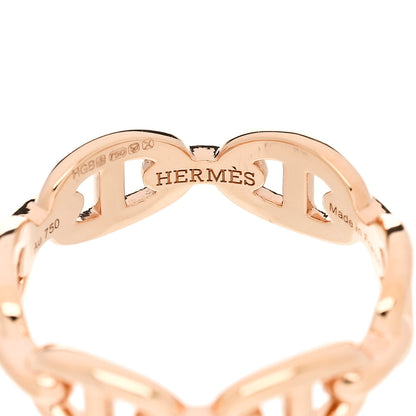 Hermes 18K Rose Gold PM Chaine d'Ancre Enchainee Ring 54 7 4 of 9