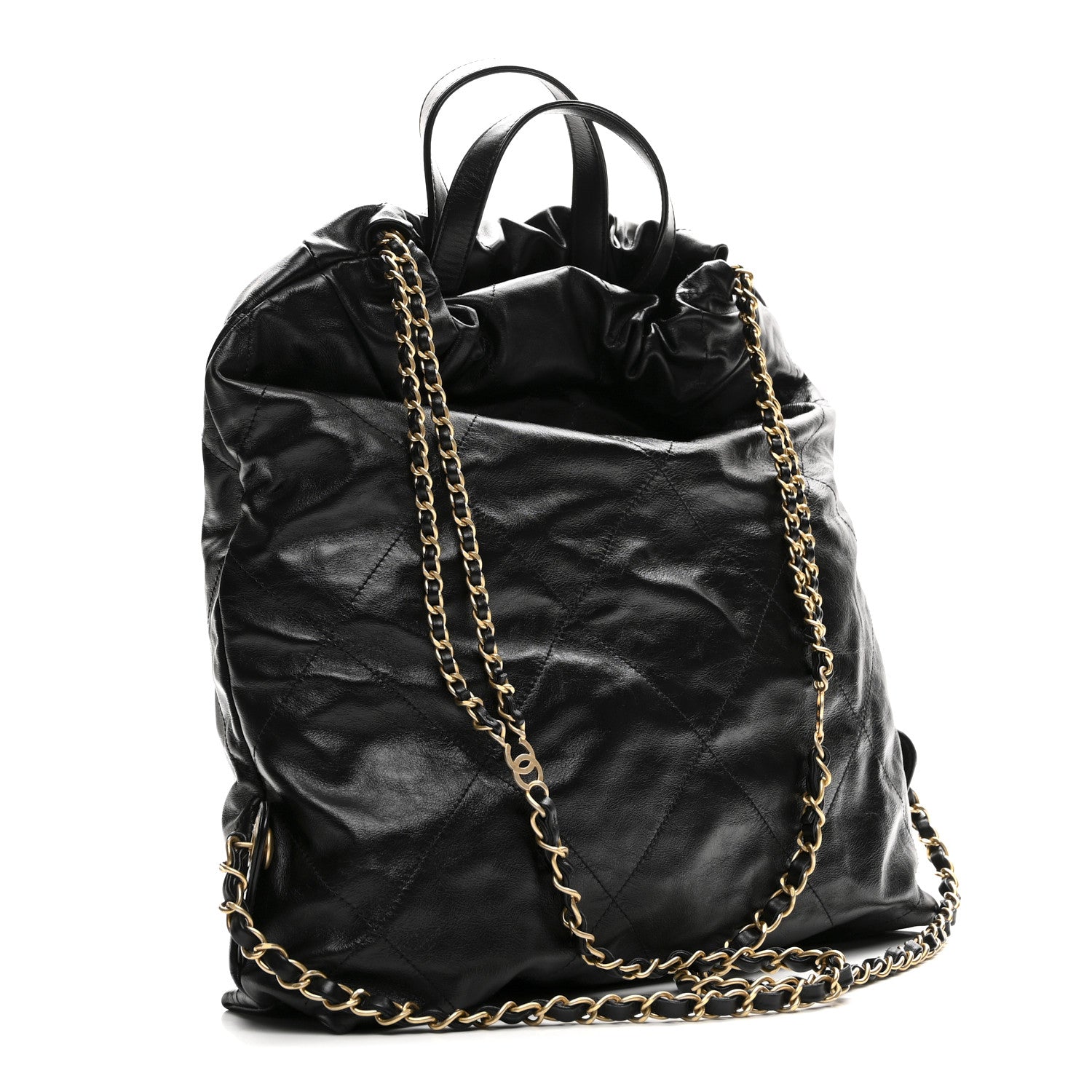 Chanel Shiny Calfskin Quilted Chanel 22 Backpack Black 3 of 11