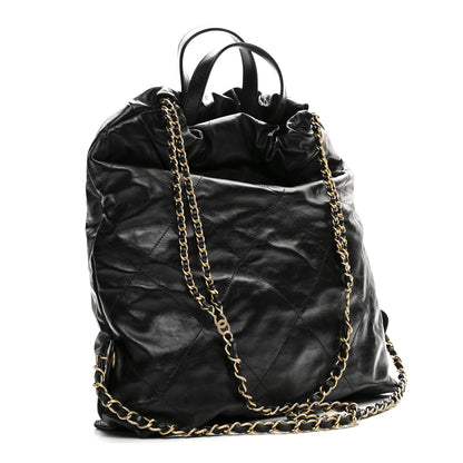 Chanel Shiny Calfskin Quilted Chanel 22 Backpack Black 3 of 11