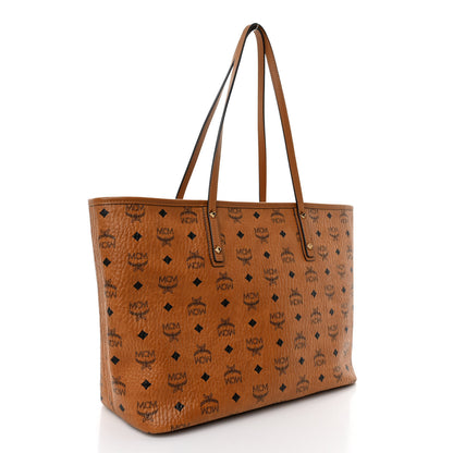 MCM Visetos Medium Anya Essential Victory Patch Shopper Tote Cognac 3 of 9