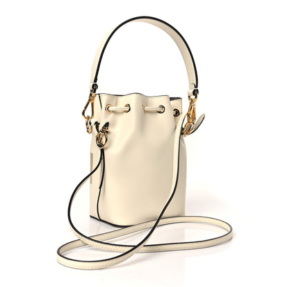 Fendi Vitello King F is Fendi Logo Embossed Mini Mon Tresor Bucket Bag White 3 of 9
