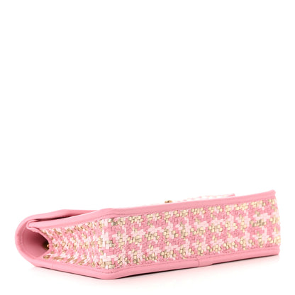 Chanel Metallic Lambskin Viscose Woven Flap Pink Gold 4 of 13