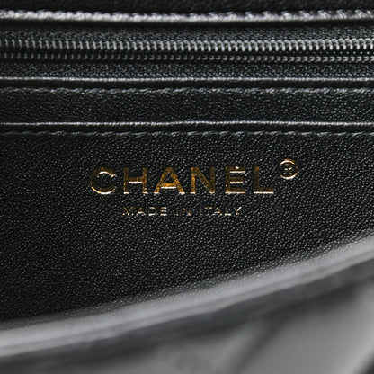 Chanel Lambskin Quilted Mini Top Handle Rectangular Flap Black 6 of 9