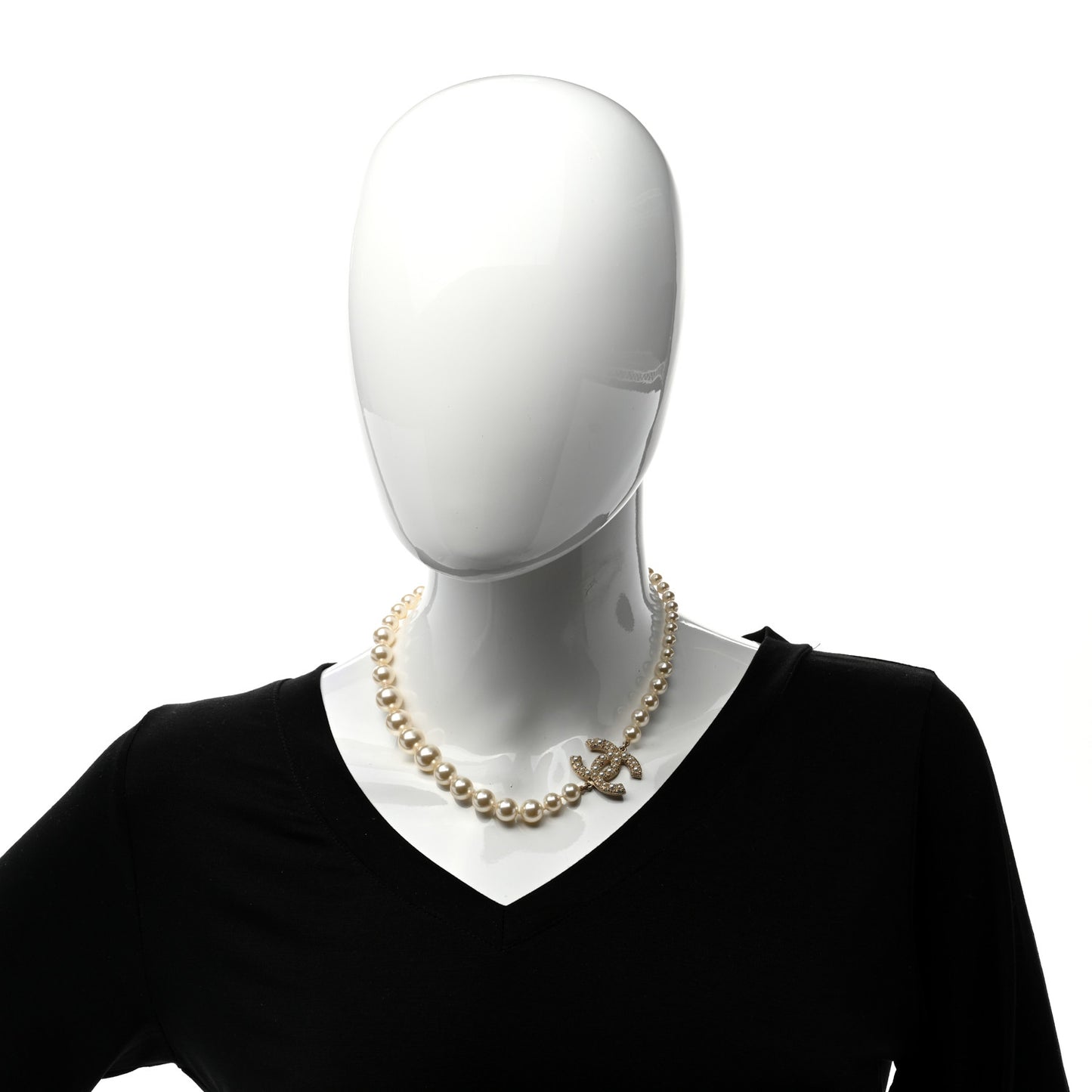 Pearl CC 100th Anniversary Necklace Light Gold