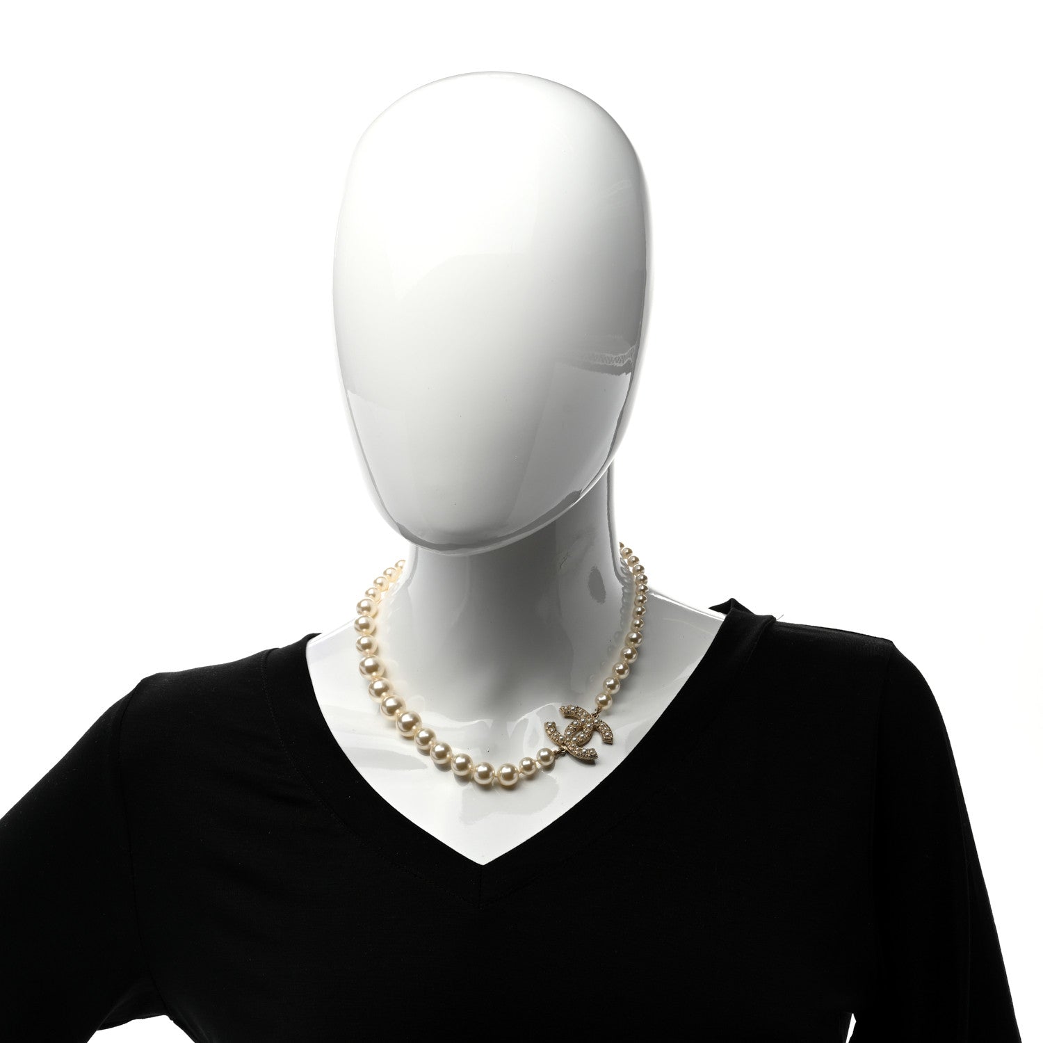 Chanel Pearl CC 100th Anniversary Necklace Light Gold 2 of 4