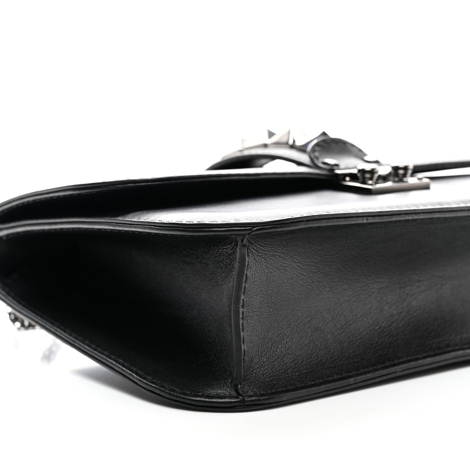 Valentino Garavani Vitello Medium Glam Lock Rockstud Flap Black 8 of 10