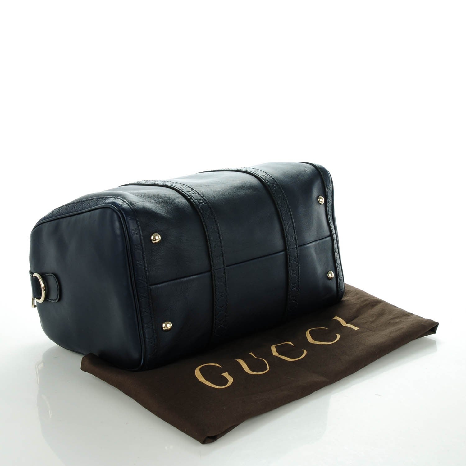 Gucci Calfskin Microguccissima Trim Medium Boston Blue Sapphire 4 of 10