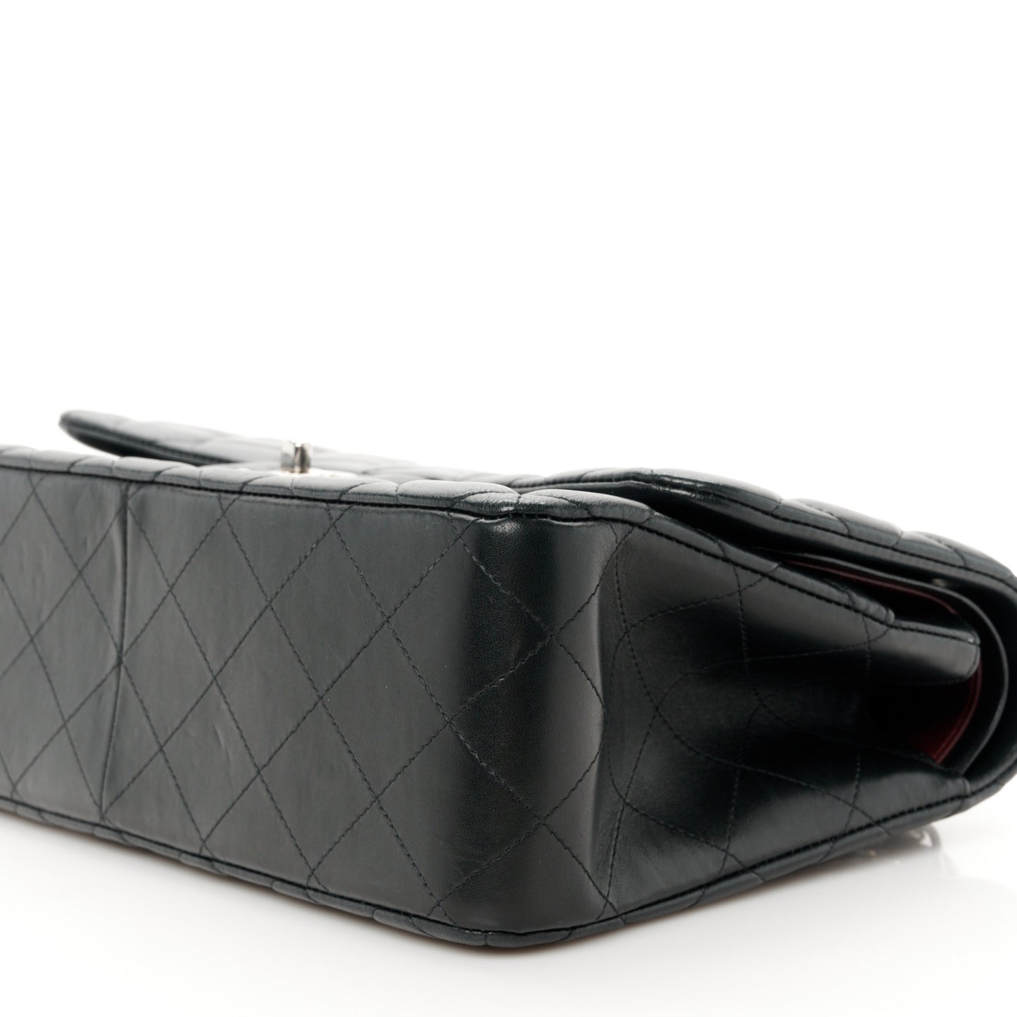 Lambskin Quilted Jumbo Double Flap Black