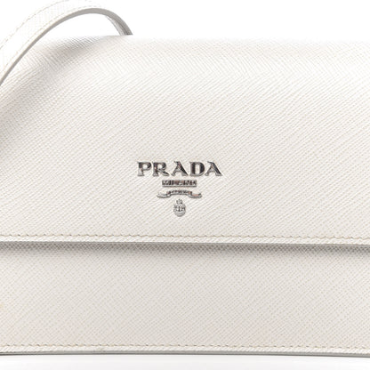 Prada Saffiano Metal Flap Wallet With Strap Talco 9 of 9