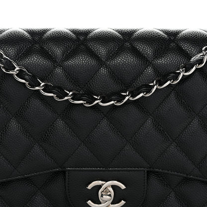 Chanel Caviar Quilted Jumbo Double Flap Black 21 of 31