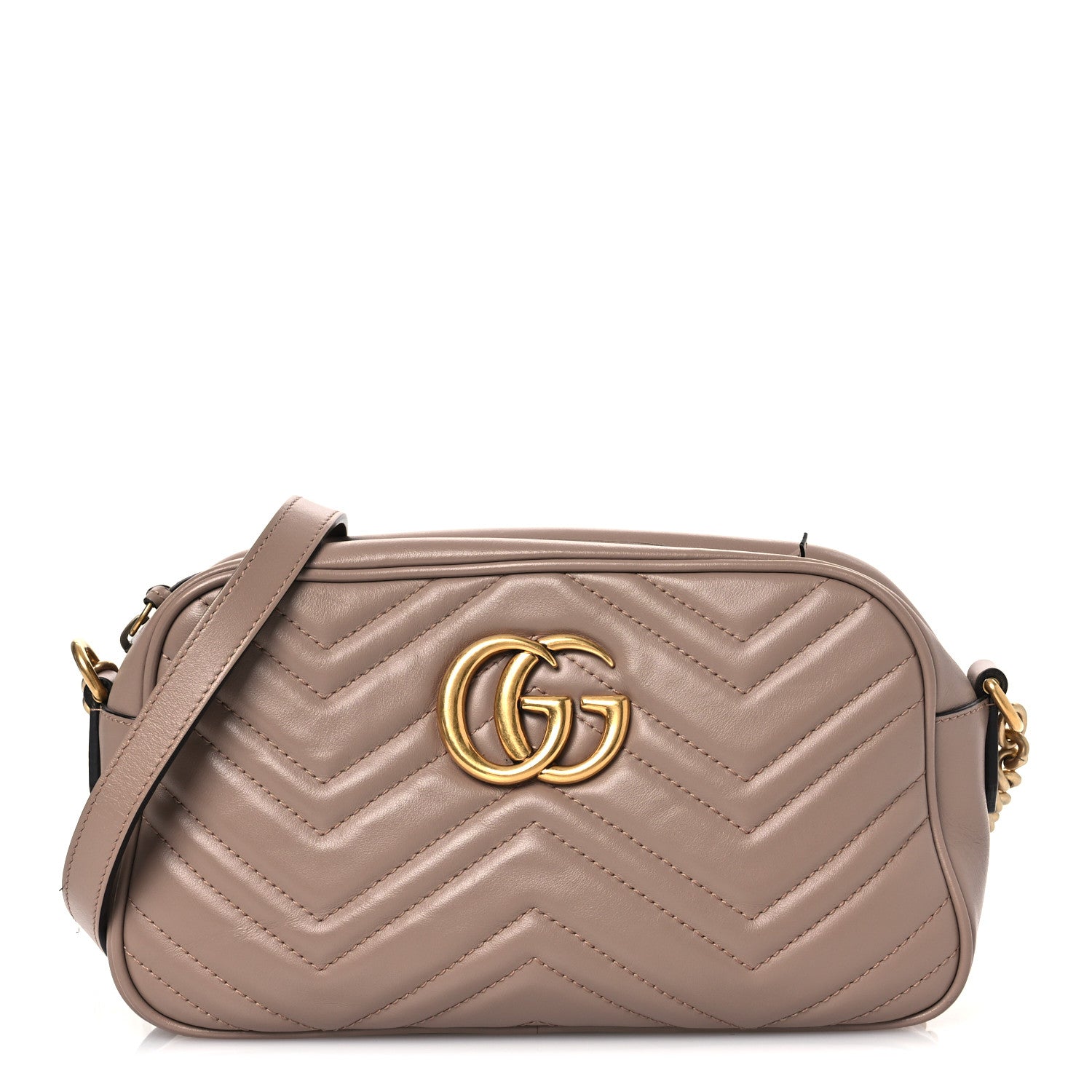 Gucci Calfskin Matelasse Small GG Marmont Chain Shoulder Bag Porcelain Rose 1 of 12