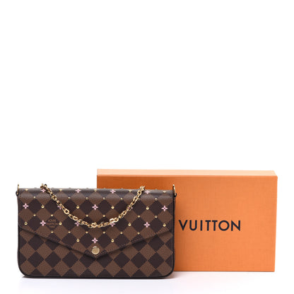 Louis Vuitton Damier Ebene Studded Pochette Felicie Chain Wallet 9 of 9