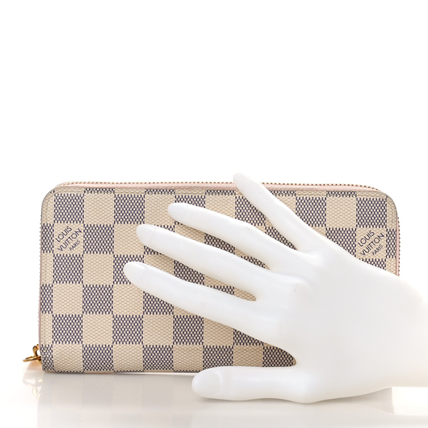 Damier Azur Zippy Wallet Rose Ballerine