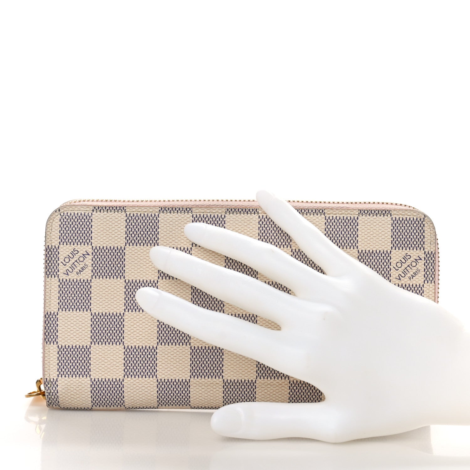 Louis Vuitton Damier Azur Zippy Wallet Rose Ballerine 2 of 10
