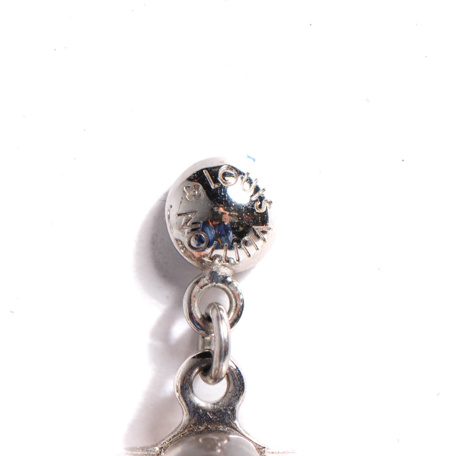 Louis Vuitton Wrapped Resin Drop Earrings Silver 3 of 4