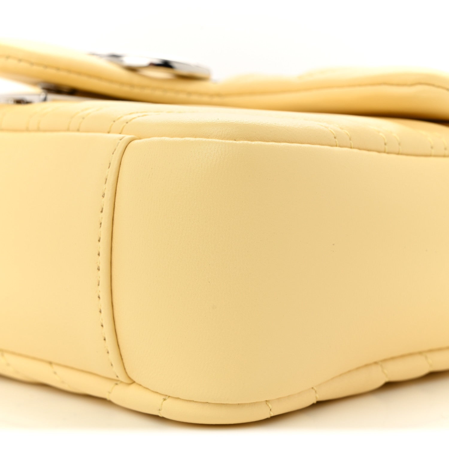 Gucci Lambskin Matelasse Small GG Marmont Shoulder Bag Yellow 9 of 9