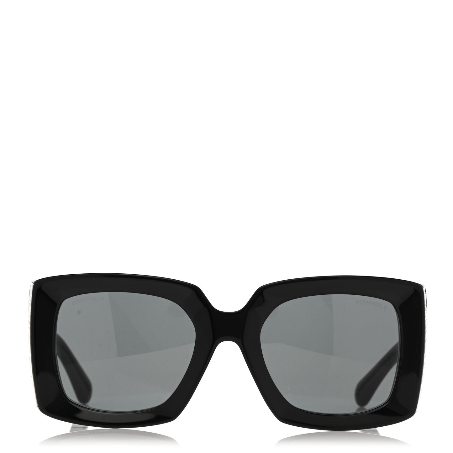 Acetate Rectangle Sunglasses 5435 Black Grey